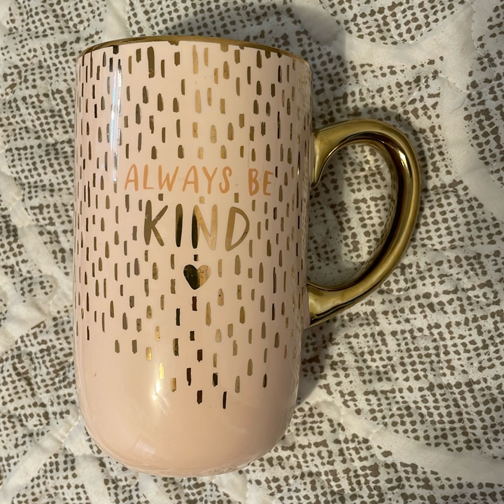 Walgreen Co. Modern Expressions Gold and Pink “Always Be Kind” Oversized Mug
